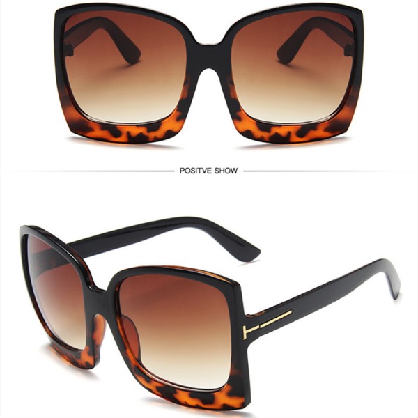 Ladies Retro Wild Gradient Sunglasses - Leopard - Shop N Save