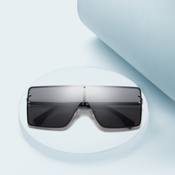 Woman Metal Frame Wild Sunglasses - Dark Gray - Shop N Save