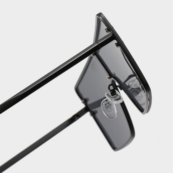 Woman Metal Frame Wild Sunglasses - Dark Gray - Shop N Save