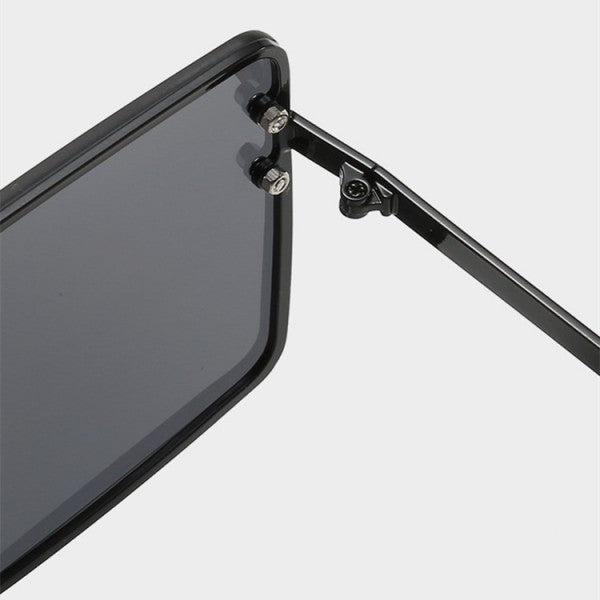 Woman Metal Frame Wild Sunglasses - Dark Gray - Shop N Save