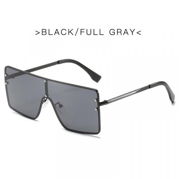 Woman Metal Frame Wild Sunglasses - Dark Gray - Shop N Save