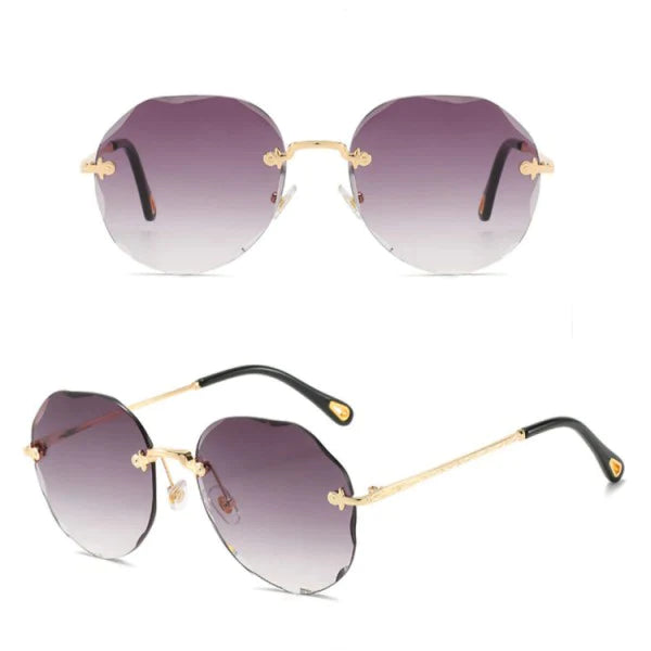 Girls Rimless Fashion Gradient Sunglasses - Light Coffee - Shop N Save