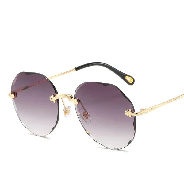 Girls Rimless Fashion Gradient Sunglasses - Light Coffee - Shop N Save
