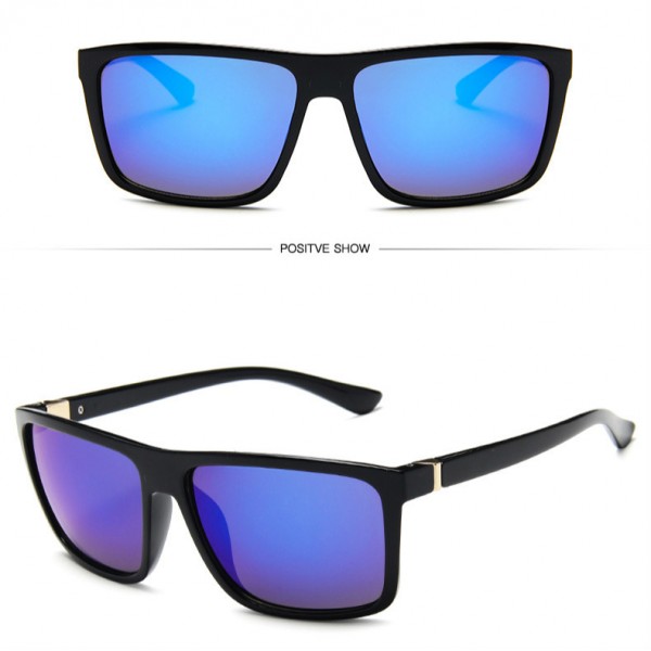 Mens Fashion Simple Sunglasses - Black Blue - Shop N Save