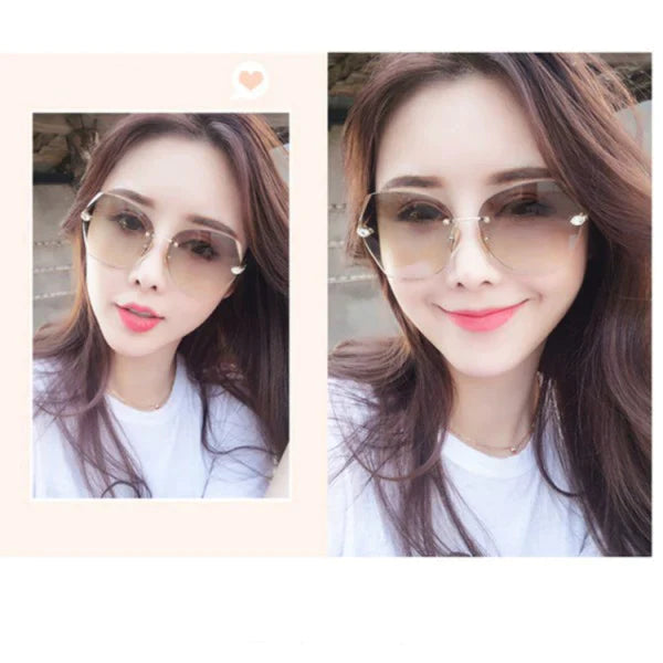 Ladies Fashion Simple Gradient Sunglasses - Light Brown - Shop N Save