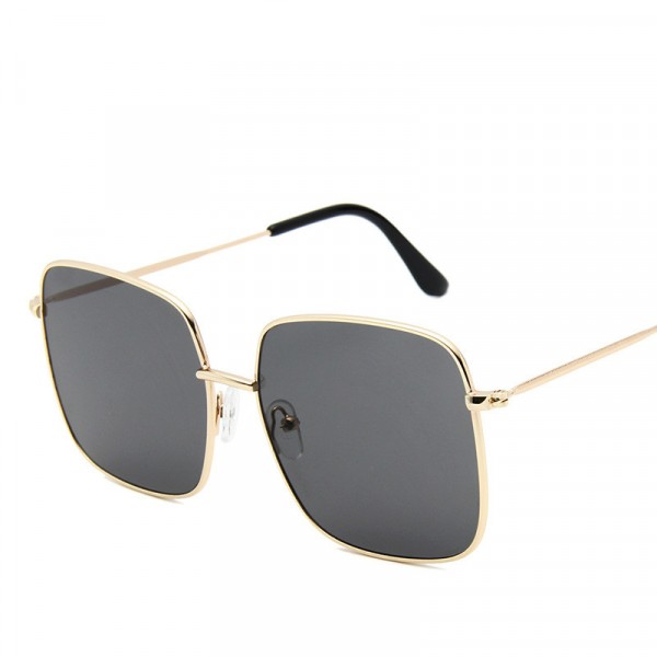Ladies Simple Metal Frame Sunglasses - Gray Gold - Shop N Save