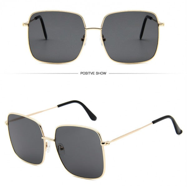 Ladies Simple Metal Frame Sunglasses - Gray Gold - Shop N Save
