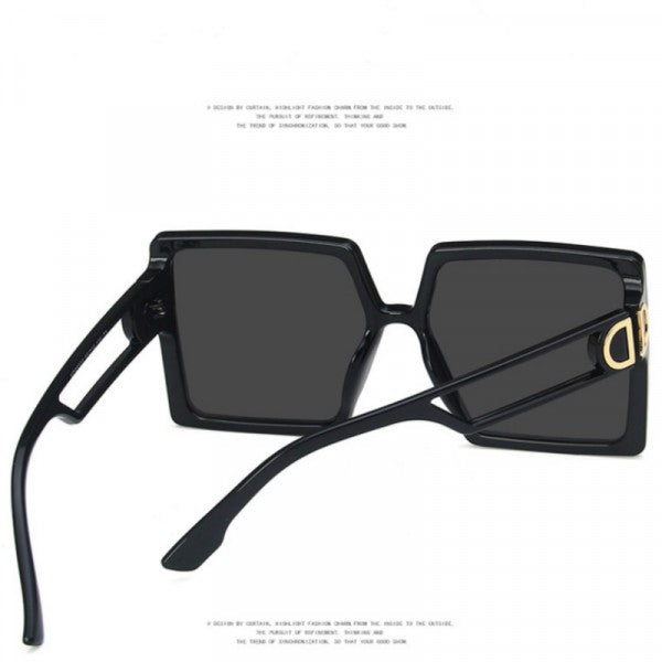 Ladies Retro Big Frame Sunglasses - Black - Shop N Save