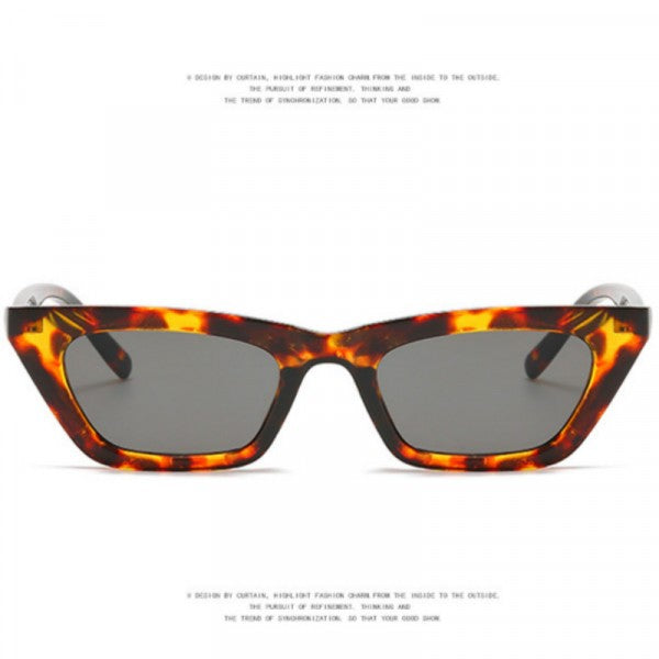 Vintage Cat Eye Metal Hinge Sunglasses - Leopard - Shop N Save