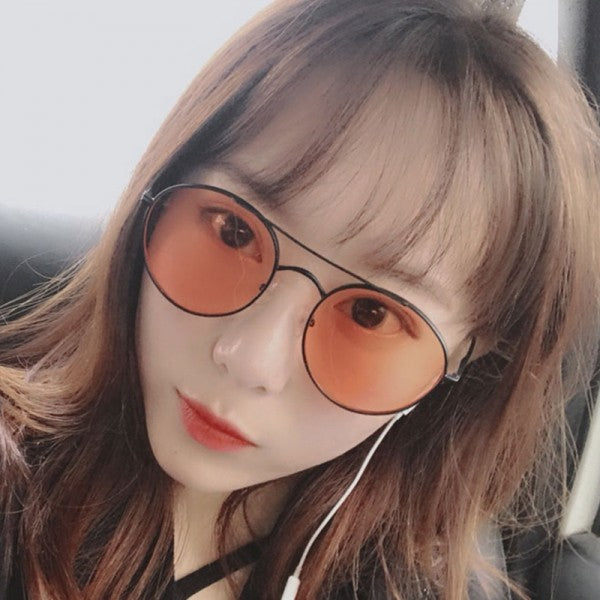 Retro Metal Frame Sunglasses For Women And Men - Orange - Shop N Save