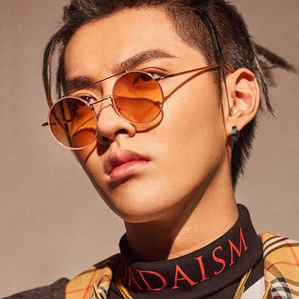 Retro Metal Frame Sunglasses For Women And Men - Orange - Shop N Save