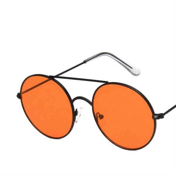 Retro Metal Frame Sunglasses For Women And Men - Orange - Shop N Save