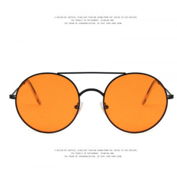 Retro Metal Frame Sunglasses For Women And Men - Orange - Shop N Save