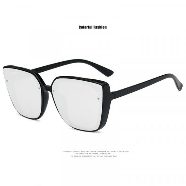 Unisex Oversize Frame Wild Sunglasses - Black Silver - Shop N Save