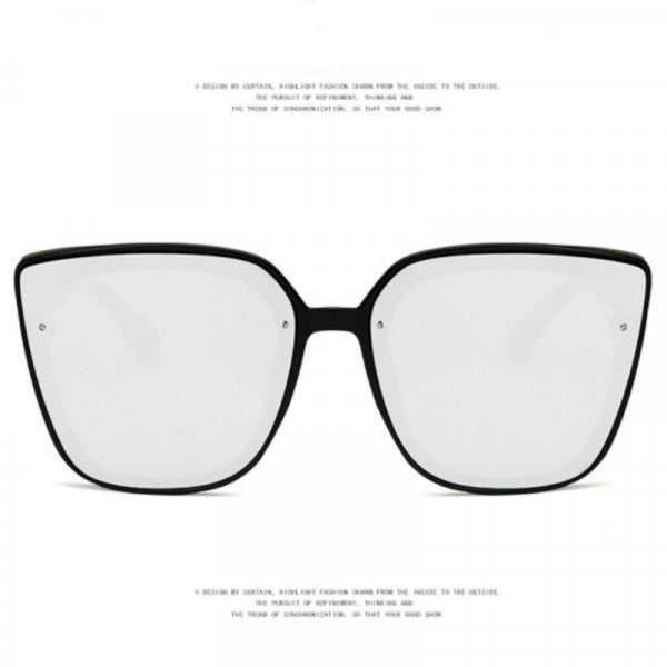 Unisex Oversize Frame Wild Sunglasses - Black Silver - Shop N Save