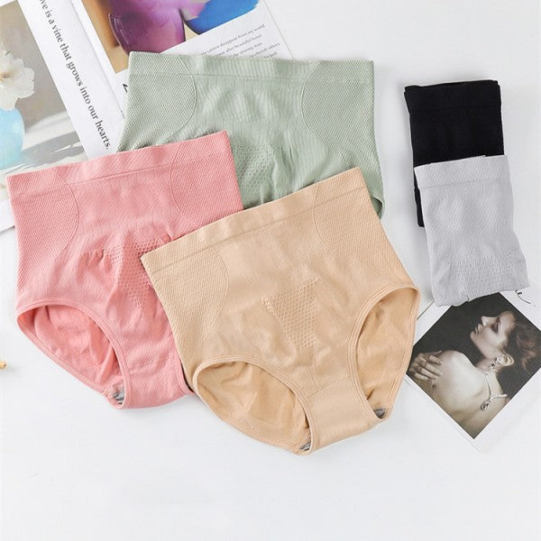 Women High Waisted Cotton Underwear - Pink