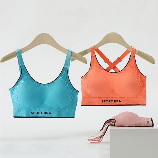 Two Pieces Sportswear Adjustable Shoulder Strap Padded Bra Blouse With Elastic Underwear For Yoga Exercise Running Gym Stylish Print Body Fitted Summer Wear Outdoor Inner Wear 2 Pcs Set