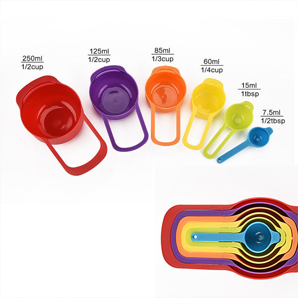 6 Piece Multi Colors Measuring Kitchen Spoon Set - Multi color - Shop N Save