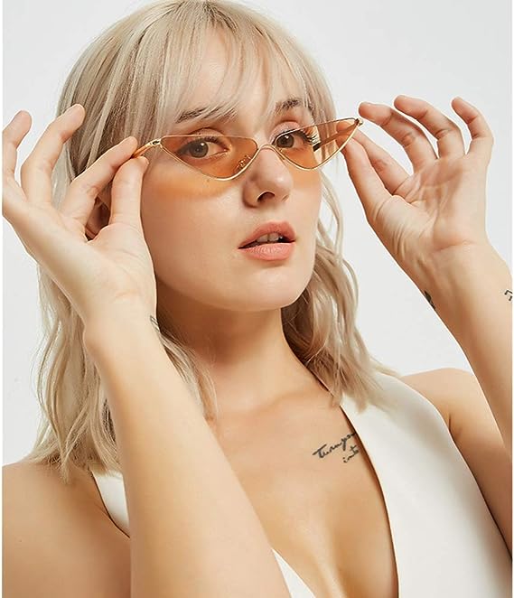 Fashion Triangular Lens Metal Frame Sunglasses - Light Brown - Shop N Save