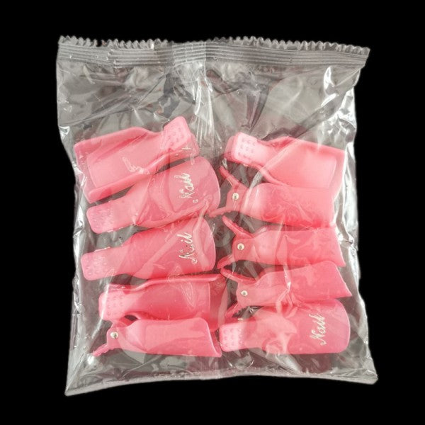 10 Pcs Nail Polish Remover Clip - Pink