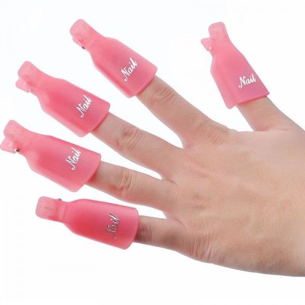 10 Pcs Nail Polish Remover Clip - Pink