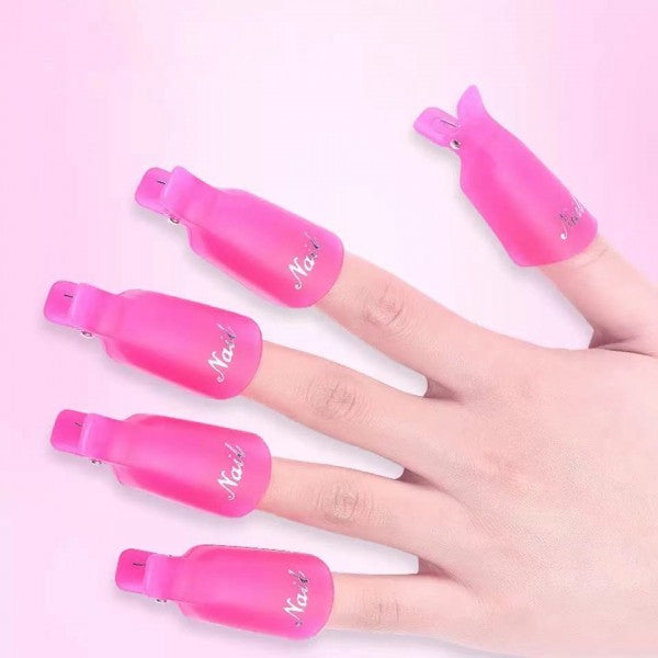 10 Pcs Nail Polish Remover Clip - Pink