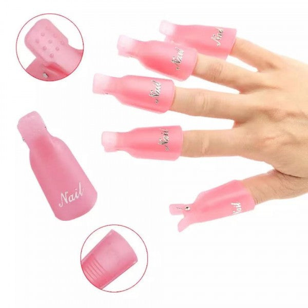 10 Pcs Nail Polish Remover Clip - Pink