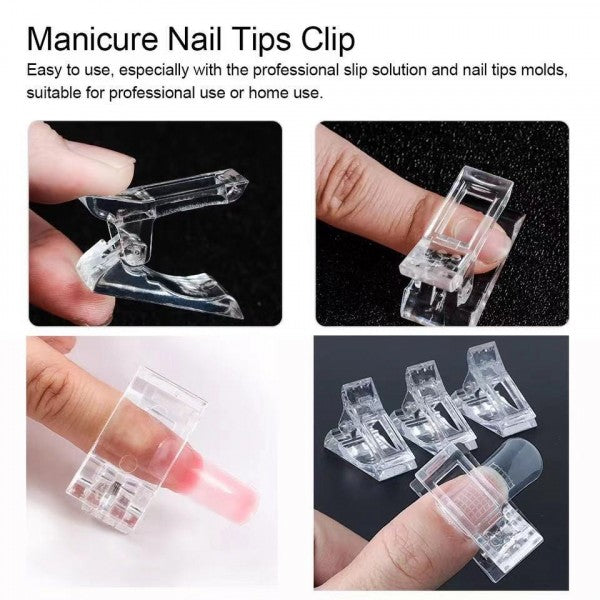 1 Piece Nail Crystal Anchor Clip - Transparent