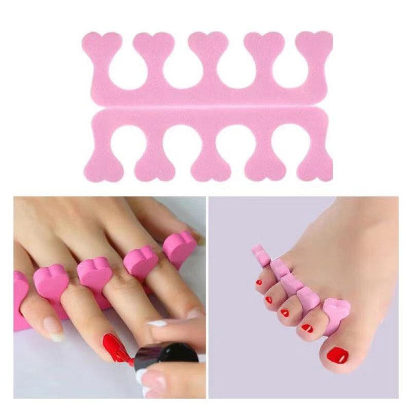 2 Pieces Heart High Elastic Nail Toe Separator - Pink - Shop N Save