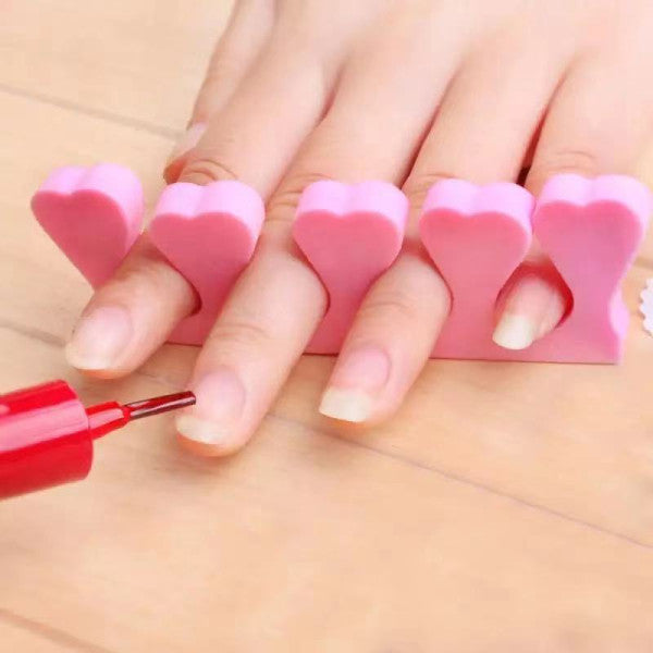 2 Pieces Heart High Elastic Nail Toe Separator - Pink - Shop N Save
