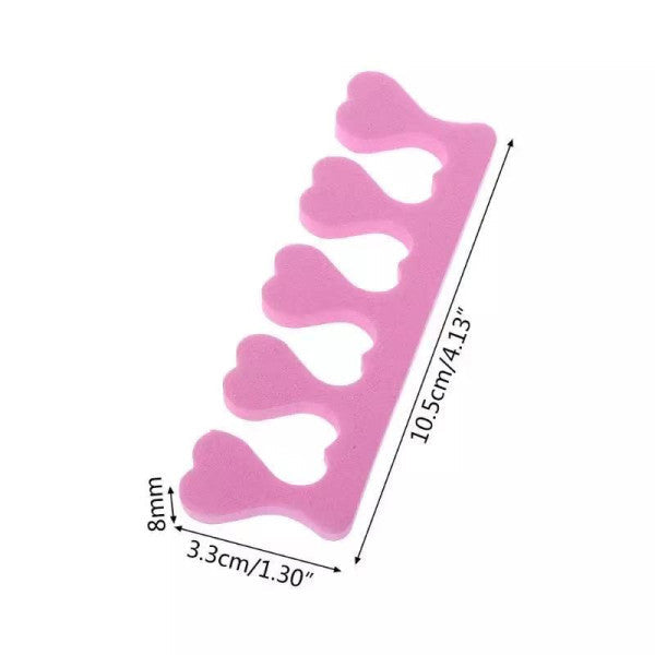 2 Pieces Heart High Elastic Nail Toe Separator - Pink - Shop N Save