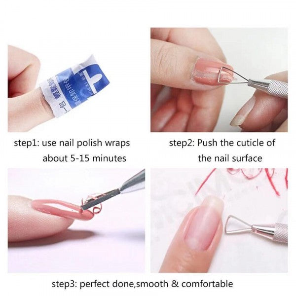 1 Piece Stainless Steel Nail Polish Remover Tool - Silver