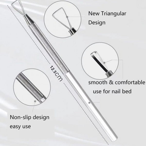 1 Piece Stainless Steel Nail Polish Remover Tool - Silver