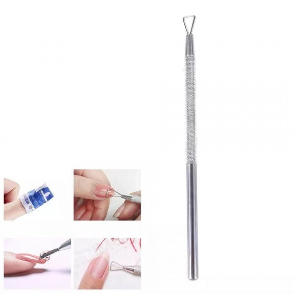 1 Piece Stainless Steel Nail Polish Remover Tool - Silver