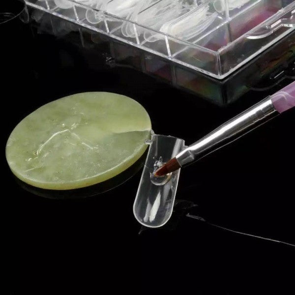 1 Box Of 100 Pcs Crystal Extension Nails - Transparent