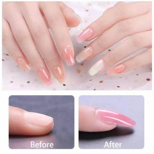 1 Box Of 100 Pcs Crystal Extension Nails - Transparent