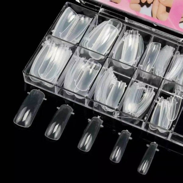 1 Box Of 100 Pcs Crystal Extension Nails - Transparent