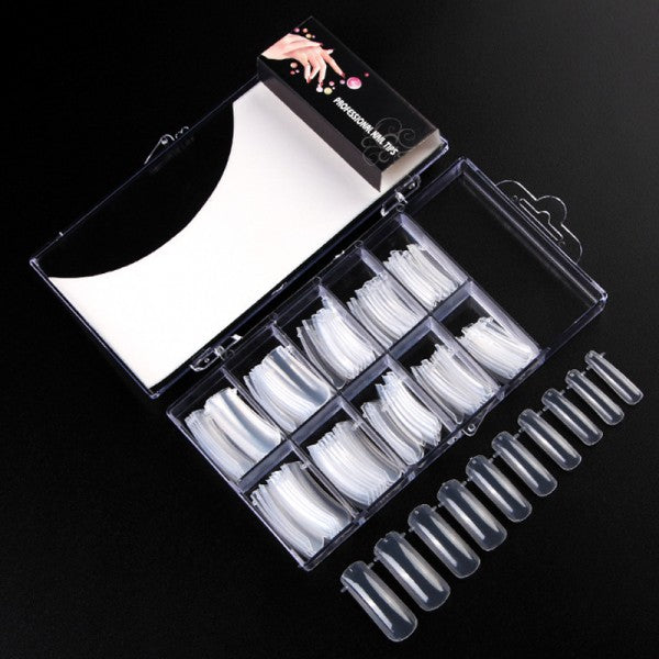 1 Box Of 100 Pcs Crystal Extension Nails - Transparent