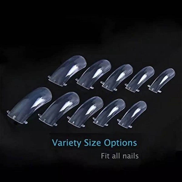 1 Box Of 100 Pcs Crystal Extension Nails - Transparent