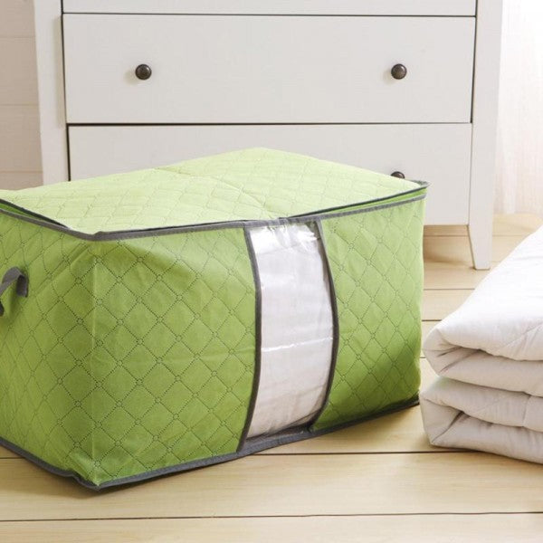 Nonwoven Clothes Finishing Quilt Storage Bag - Green