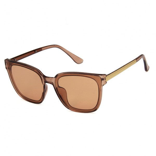 New Design Irregular Frame Retro Sunglasses - Brown