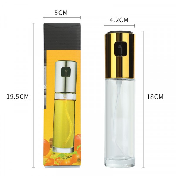 100Ml Glass Bottle Mister BBQ Oil Sprayer - Golden
