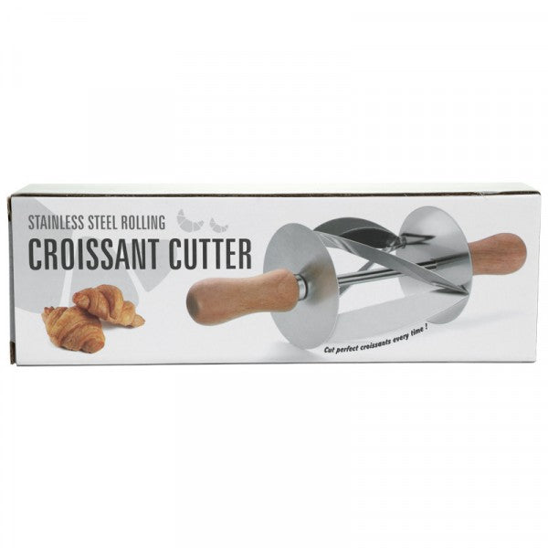 Wooden Handle Roller Slices Cake Bread Cutter - Silver - Shop N Save