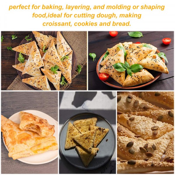 Wooden Handle Roller Slices Cake Bread Cutter - Silver - Shop N Save