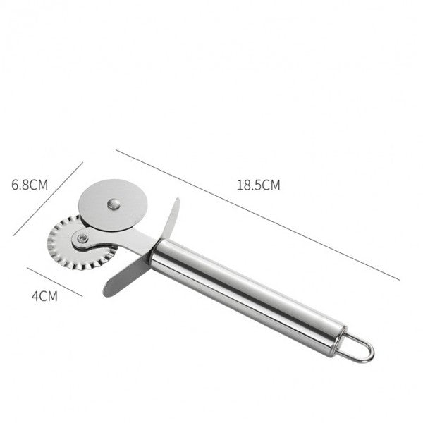 Two Wheel Hob Pizza Knife Cutting Utensils - Silver - Shop N Save