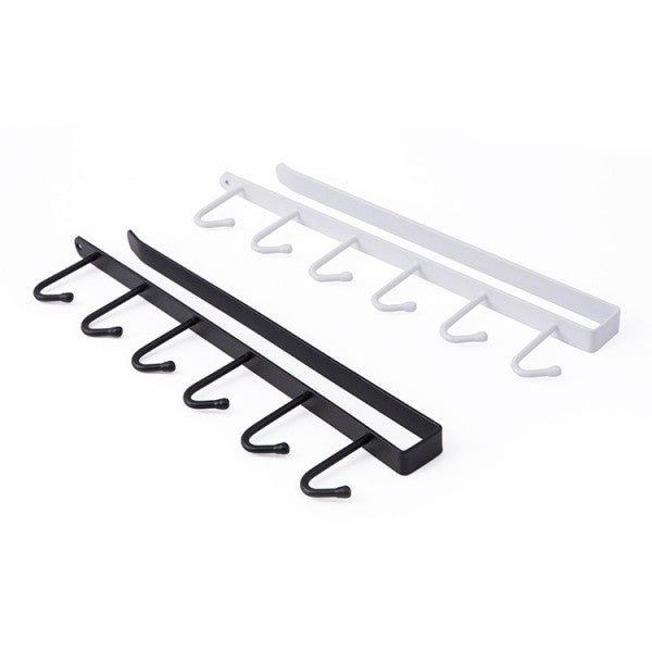 Cabinet Wardrobe Hanging Frame 6 Row Hook - White - Much My