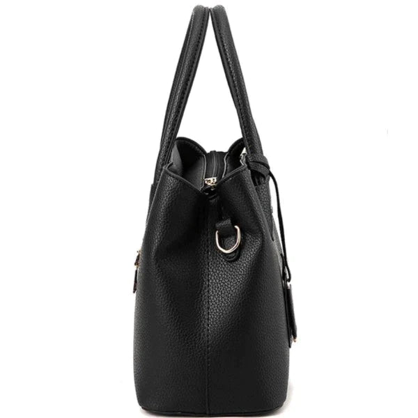 Large Capacity Solid Color Popular Handbag - Wine Red - Shop N Save