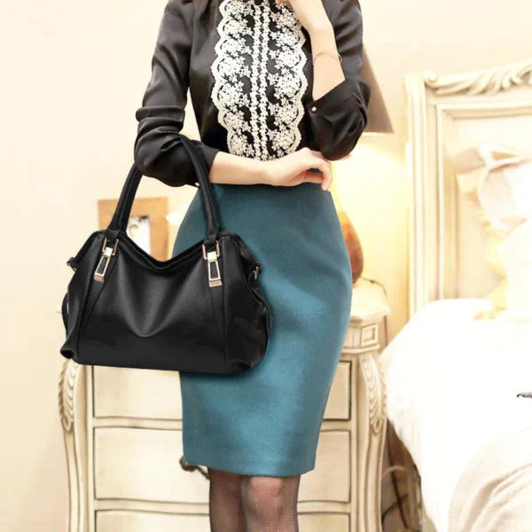High Quality Handbag PU Leather Bag - Black - Shop N Save