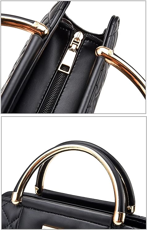 Ladies Fashion Rhombus Large Capacity Handbag - Black - Shop N Save