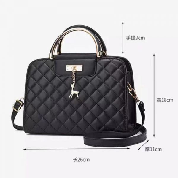 Ladies Fashion Rhombus Large Capacity Handbag - Red - Shop N Save